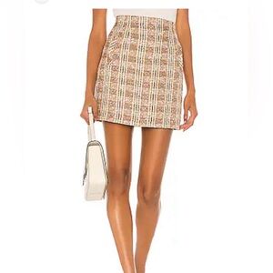 Veronica Beard Roman Checked Tweed Mini Skirt — Size 0 — Excellent Condition